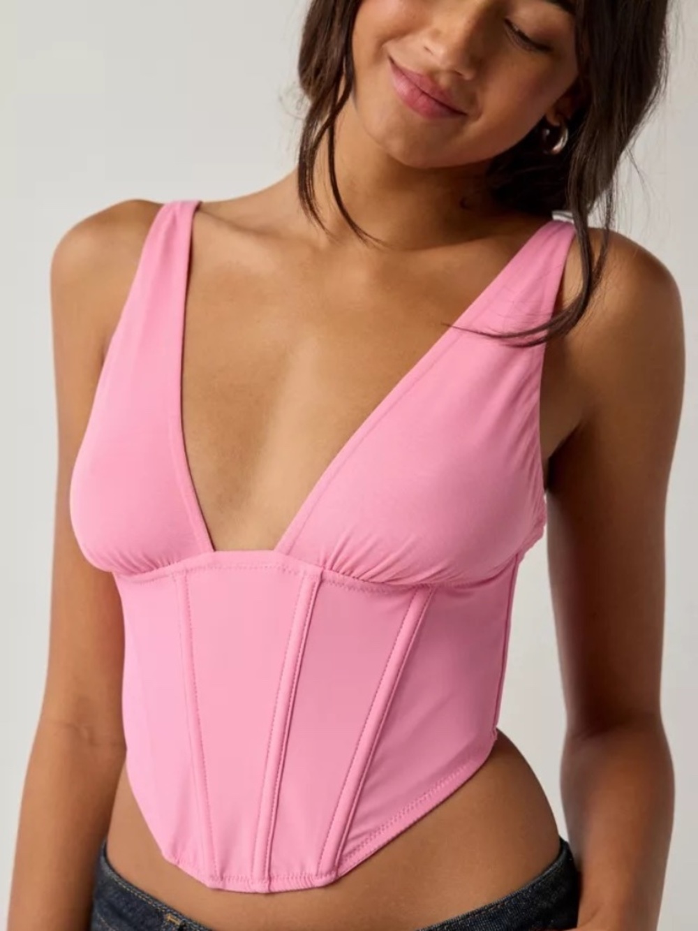 NEW Out From Under Kenzie Corset Sz M Pink Urban Outfitters Sexy Feminine